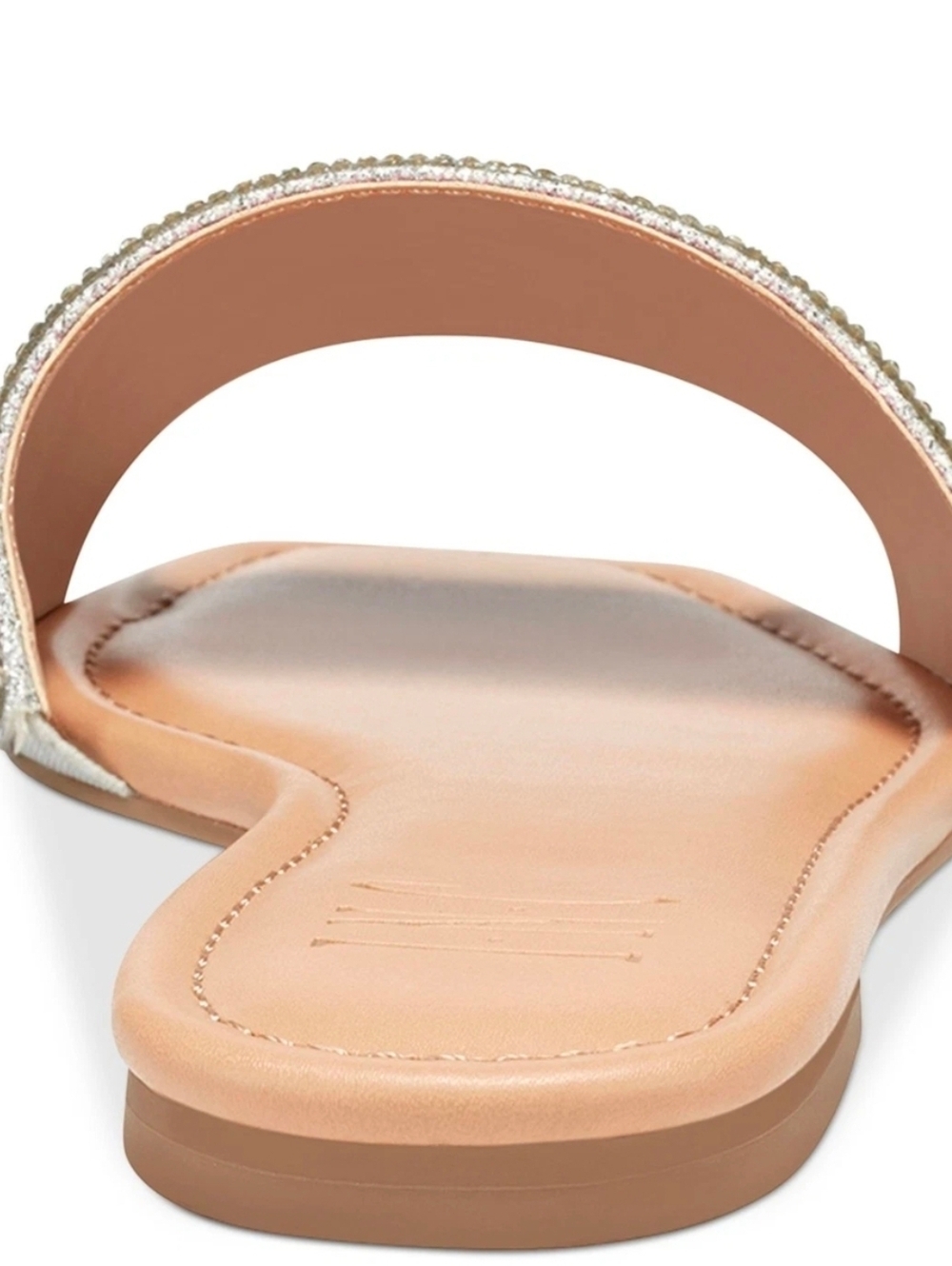 INC Silver Stretch Gore Natalia Sparkle Slide Sandal in Metallic Champagne - Picture 4 of 9